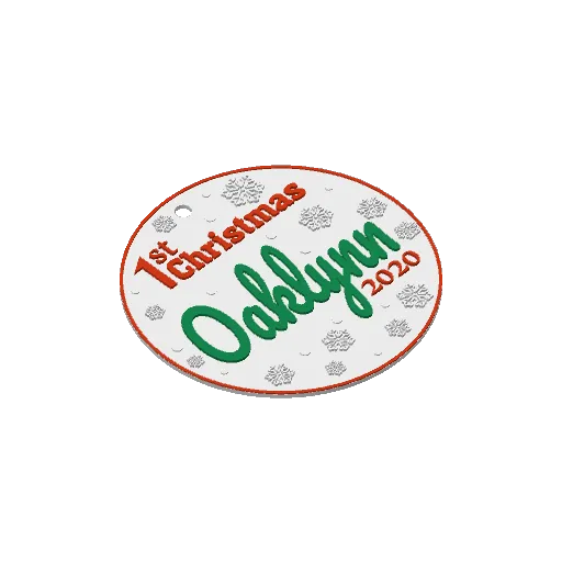 0.2 mm, Baby's 1st Christmas Ornament, another view - Personalised Christmas Ornaments, Gifts & Occasions