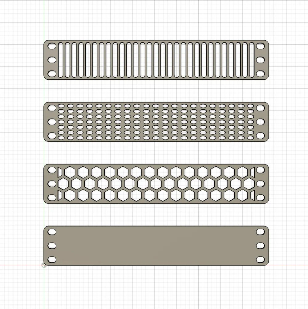 10-Inch Rack 1U Cover Panels, 4 Designs, photo 2 of 4 - 10-Inch Rack 1U Cover Panels, 4 Designs Hobby & DIY