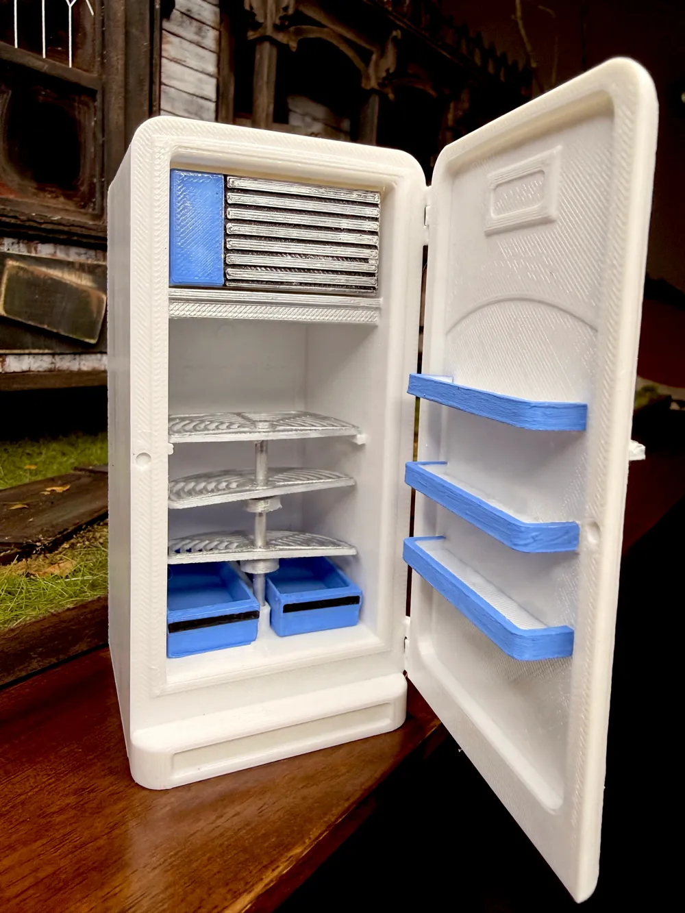 1:12 Dollhouse 1950's Lazy Susan Refrigerator, photo 4 of 5 - Dolls & Pretend Play, antique