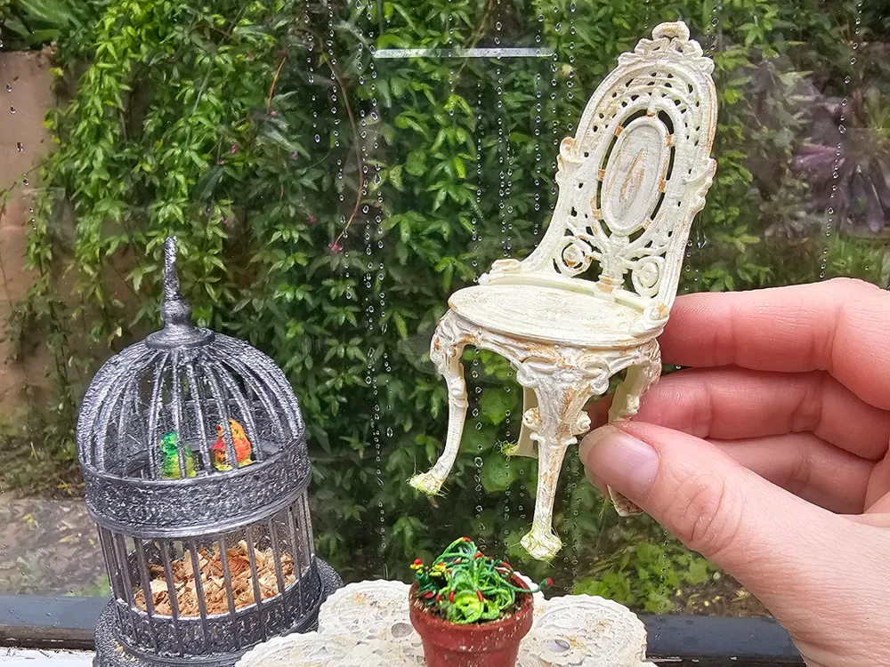 1:12 dollhouse cast iron garden chair - Other Miniatures, in stock in India