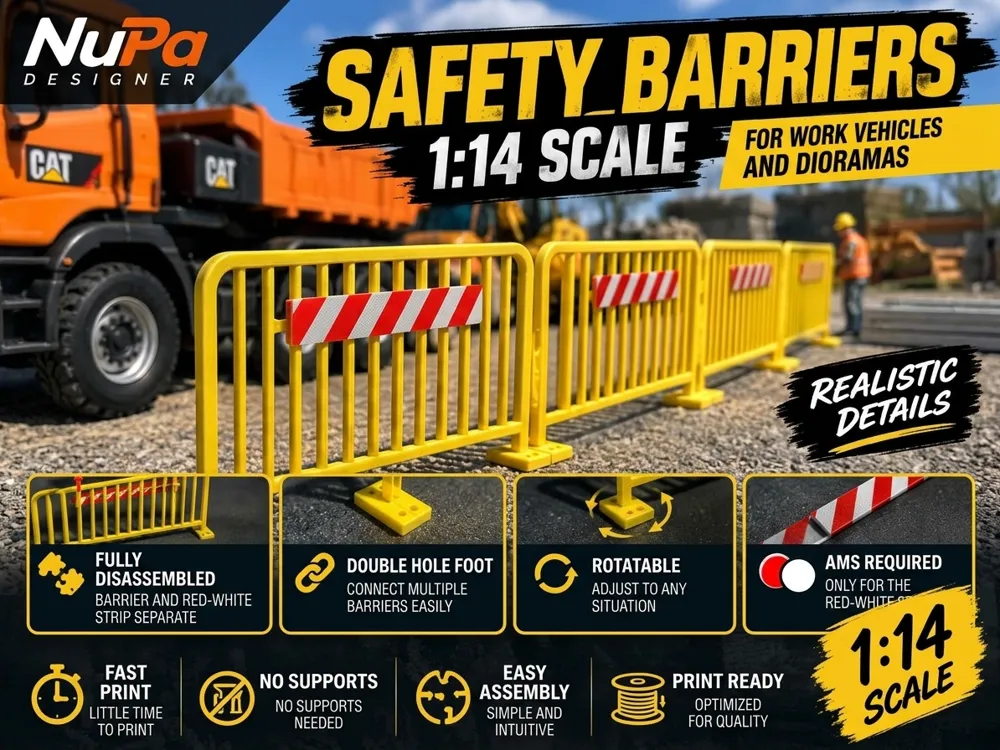 1:14 Scale Safety Barriers, Construction Barricades - RC, in stock in India