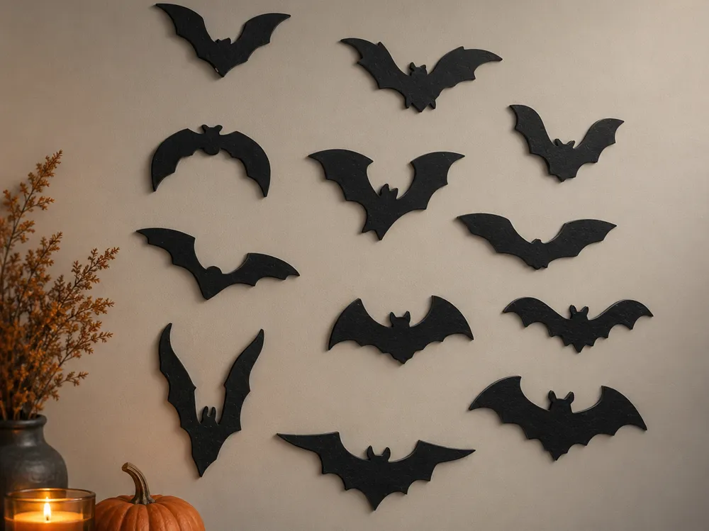 12 Bat Silhouettes, Halloween Decor Collection, photo 3 of 4 - 12 Bat Silhouettes, Halloween Decor Collection Gifts & Occasions