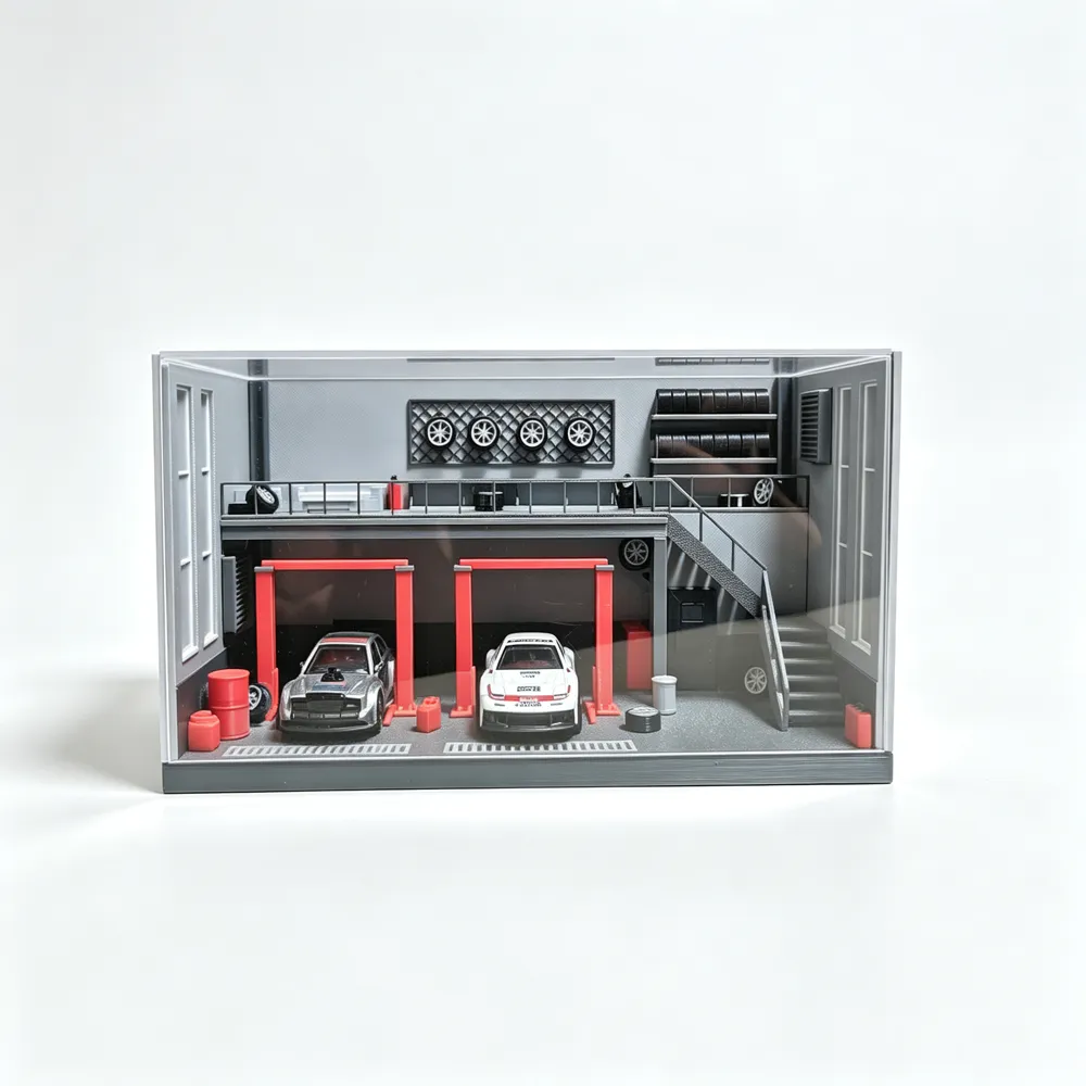 1:64 small car model auto repair shop scene model, photo 2 of 5 - Model Cars & Race Cars, car model scene