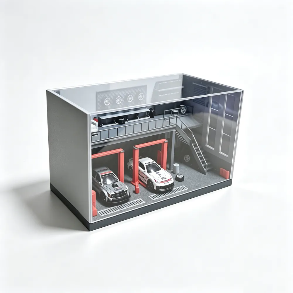 1:64 small car model auto repair shop scene model, photo 3 of 5 - Model Cars & Race Cars, miniatures