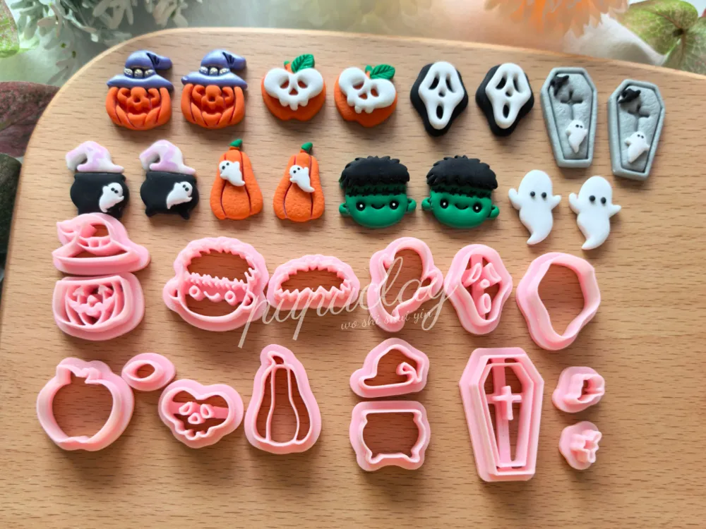 16pcs Halloween Mini Polymer Clay Cutter, photo 3 of 4 - 16pcs Halloween Mini Polymer Clay Cutter Art & Craft Supplies