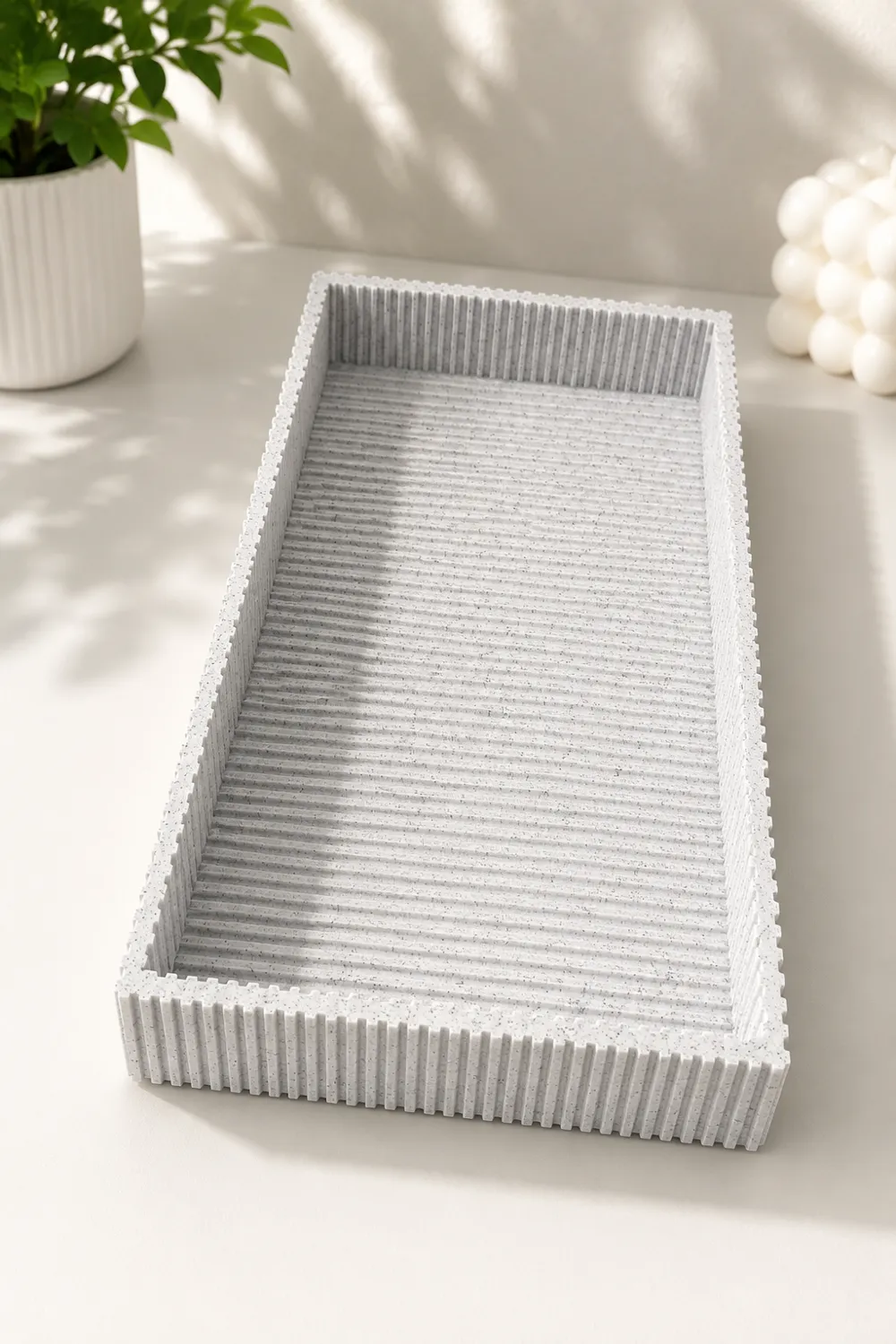 17" Modern Marble Tray, photo 2 of 4 - 17" Modern Marble Tray Household