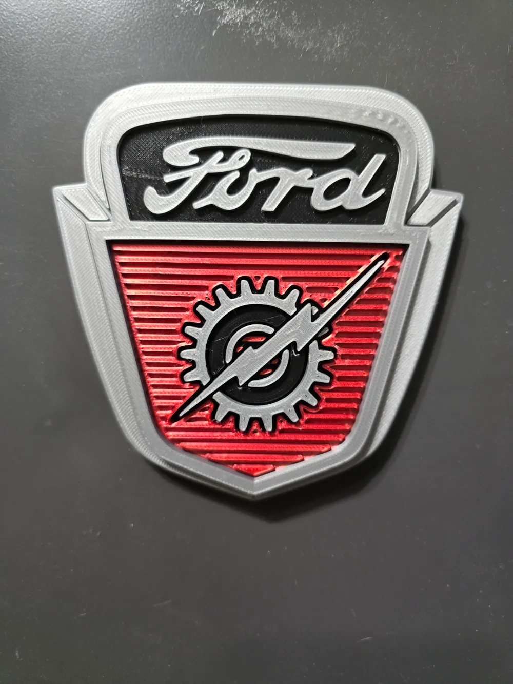 1953 to 1956 Ford F100 Hood Emblem, another view - Car Badges & Emblems, Car & Vehicle