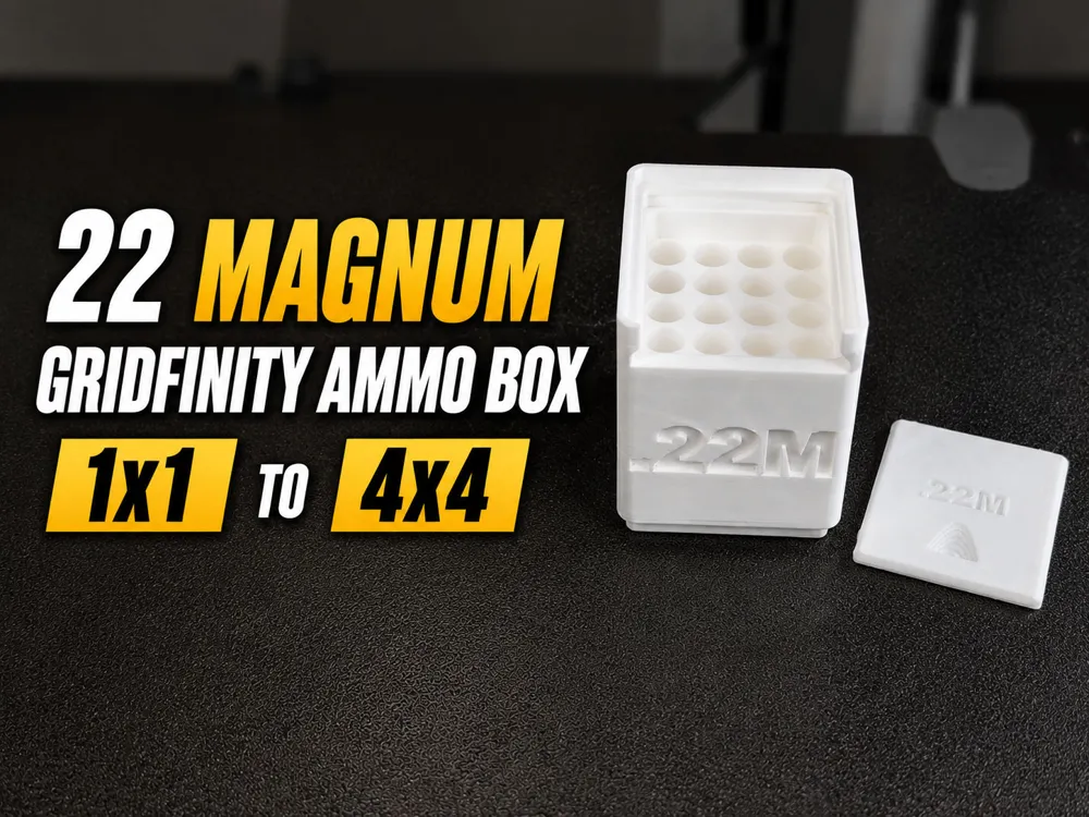 22 Magnum Gridfinity Ammo Storage Box, photo 2 of 4 - 22 Magnum Gridfinity Ammo Storage Box Storage & Organisation