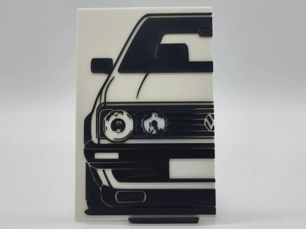 2D Wall Art VW Golf 2 GTI Front