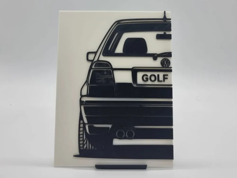 2D Wall Art VW Golf 3 GTI