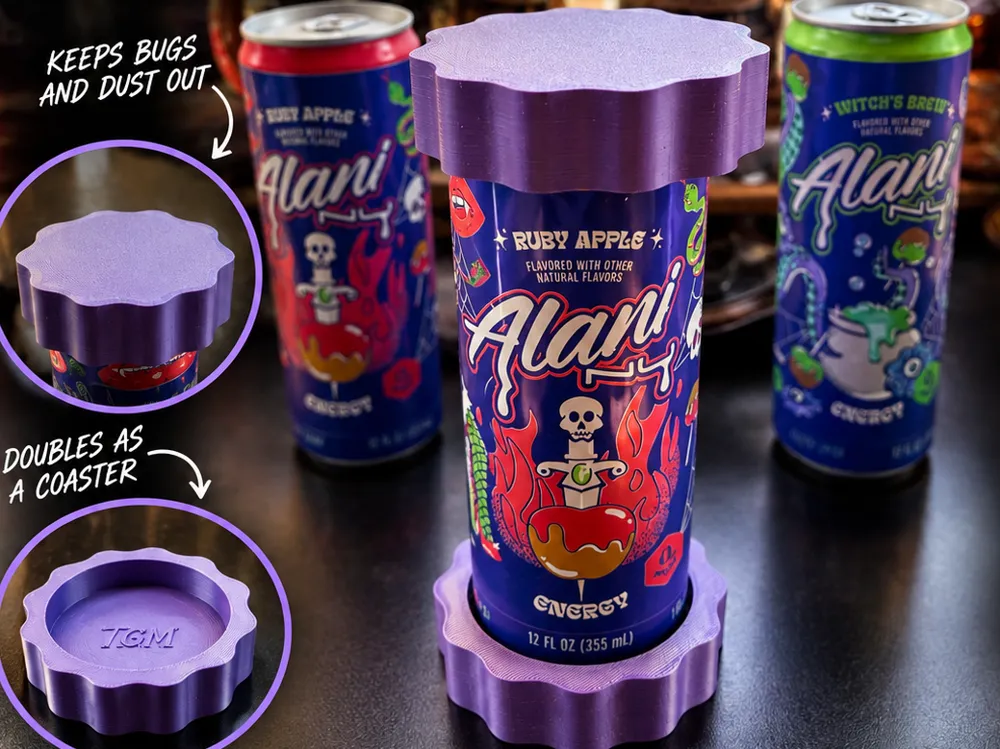 2-in-1 Slim Can Topper & Coaster | Keep Bugs Out! - Beer, Bar & Drink Coasters, in stock