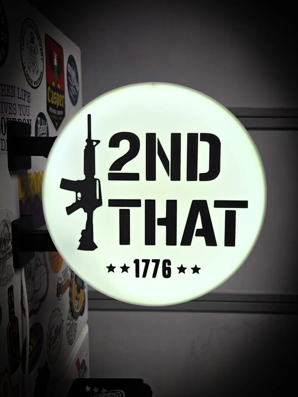 2ND THAT 1776 ~ 2-Sided Round Lightbox, photo 2 of 4 - 2ND THAT 1776 ~ 2-Sided Round Lightbox Household