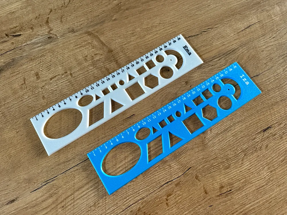 30cm School Ruler with Geometry Shapes