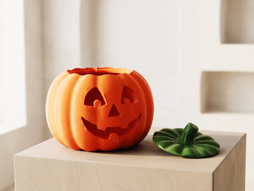 Jack-O'-Lantern Candy Bowl with Lid #078, photo 2 of 4 - Jack-O'-Lantern Candy Bowl with Lid #078 Household