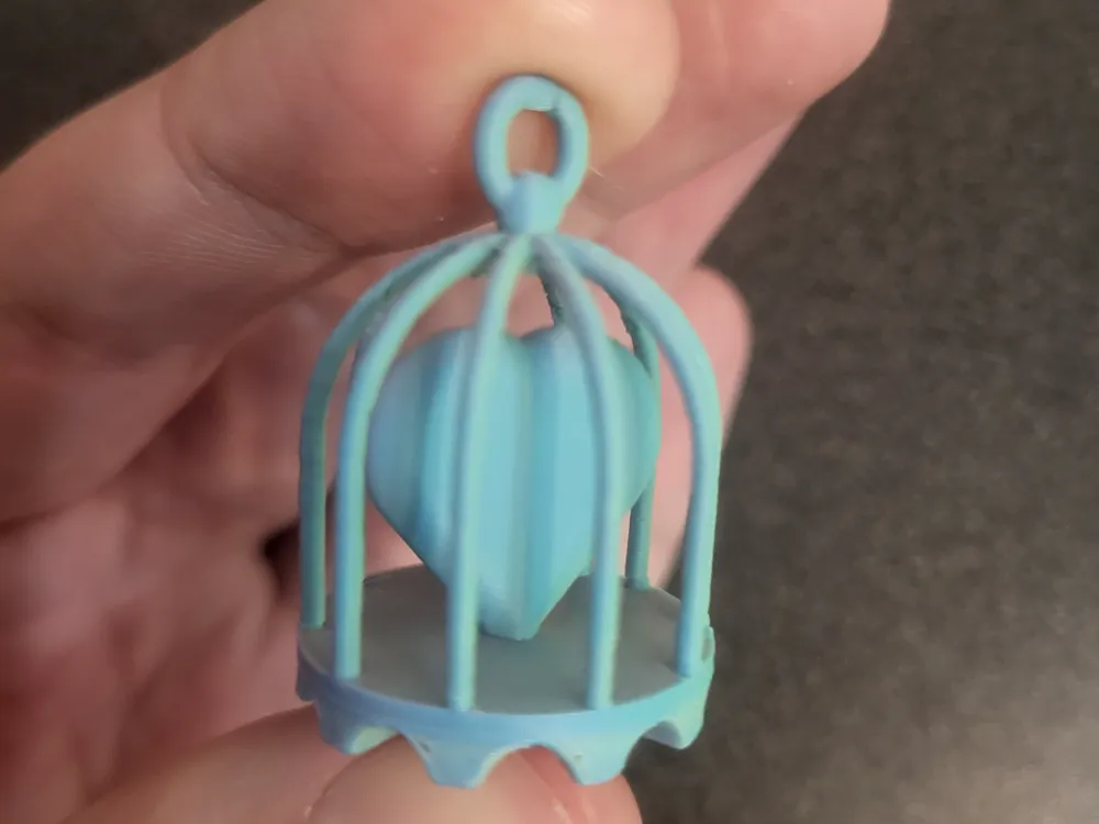 Bird Cage with Heart, Decorative Charm