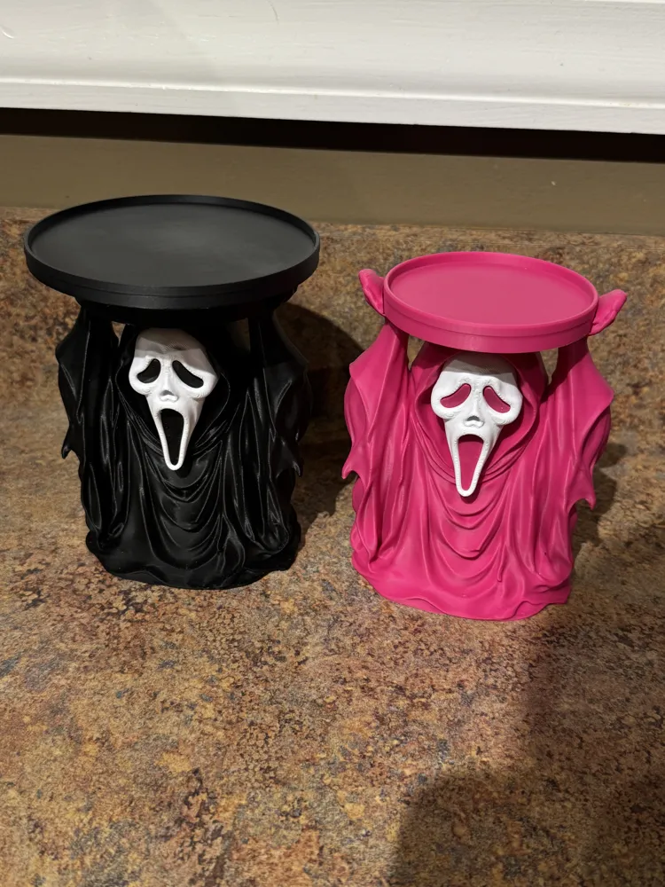 3 wick plate for ghost face candle holder, photo 2 of 4 - 3 wick plate for ghost face candle holder Home Decor Items