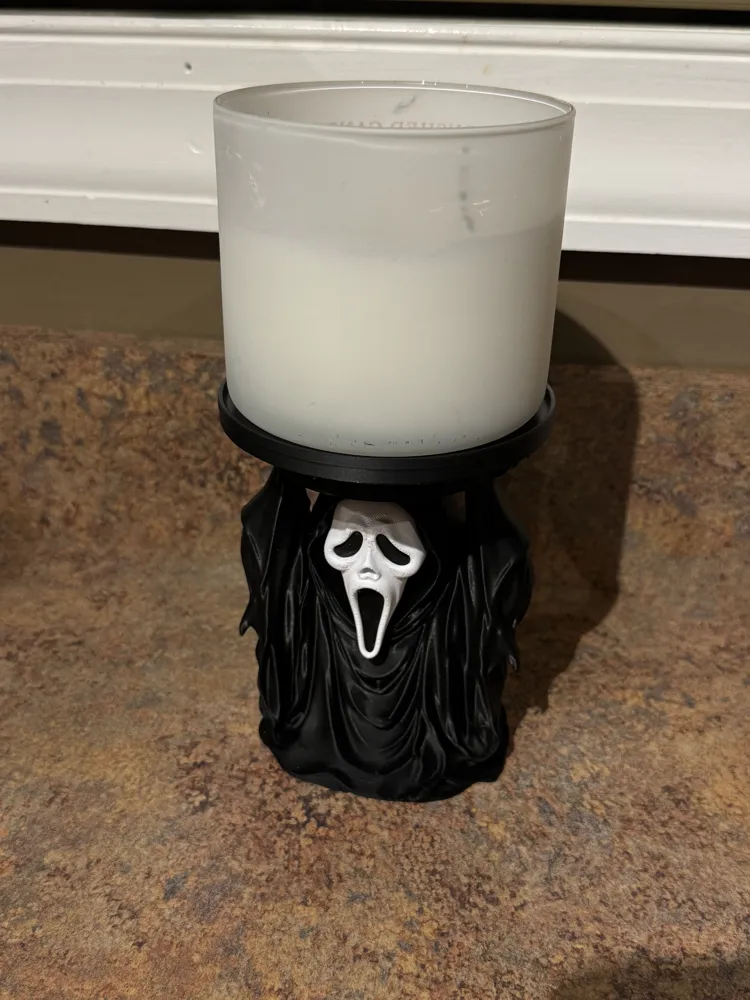 3 wick plate for ghost face candle holder, photo 3 of 4 - 3 wick plate for ghost face candle holder Home Decor Items