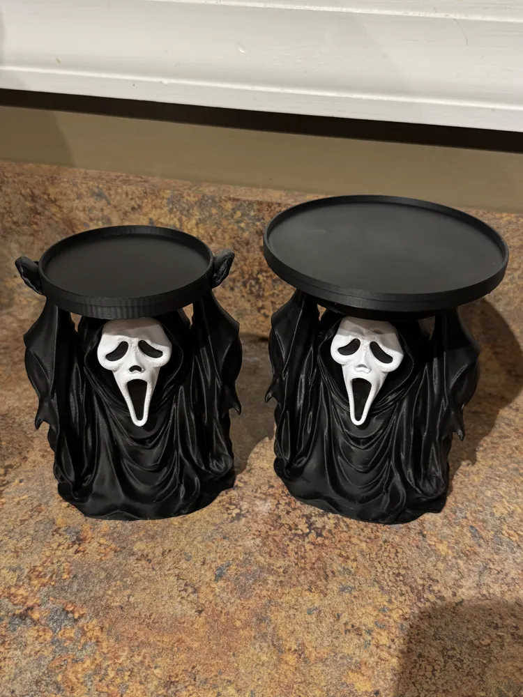 3 wick plate for ghost face candle holder, photo 4 of 4 - 3 wick plate for ghost face candle holder Home Decor Items