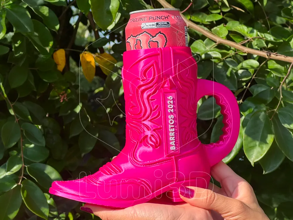 Country Boot Can Holder, 473ml with Custom Name