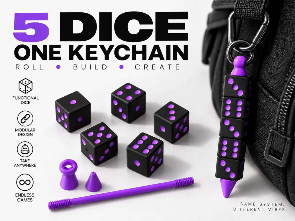 5 Playing Dice • Keychain • Fidget - Other Toys & Games, in stock in India