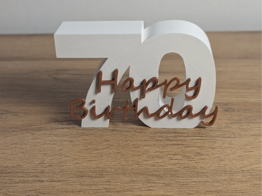 70, Happy Birthday“ Aufstellfigur
