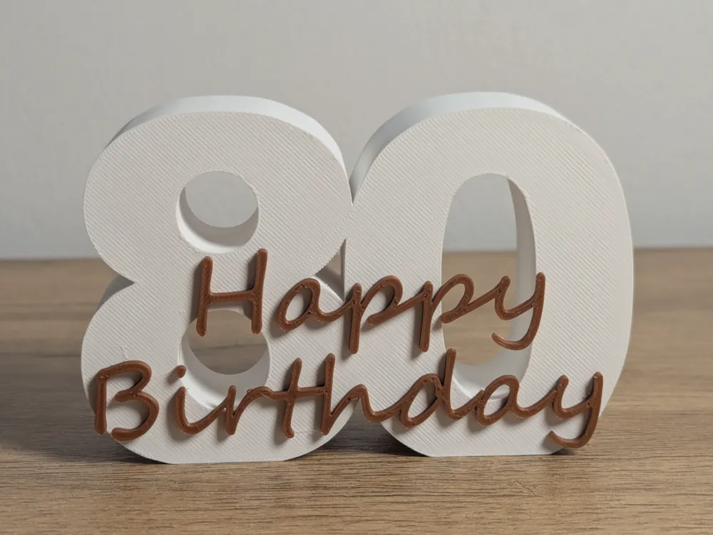 80 - Happy Birthday Aufstellfigur