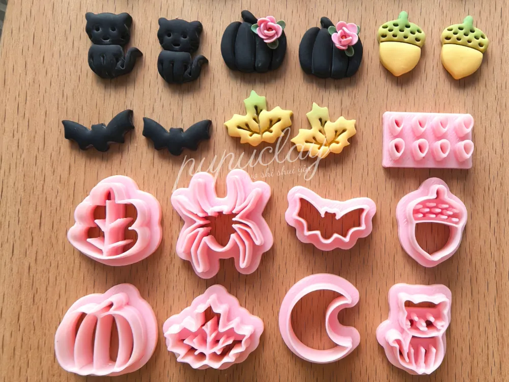 9pcs Halloween Mini Polymer Clay Cutter, photo 3 of 4 - 9pcs Halloween Mini Polymer Clay Cutter Hobby & DIY