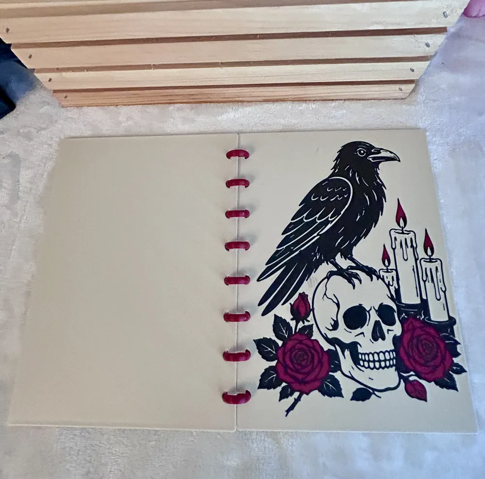 A5 Refillable Discbound Journal, Raven & Skull, photo 3 of 4 - A5 Refillable Discbound Journal, Raven & Skull Household