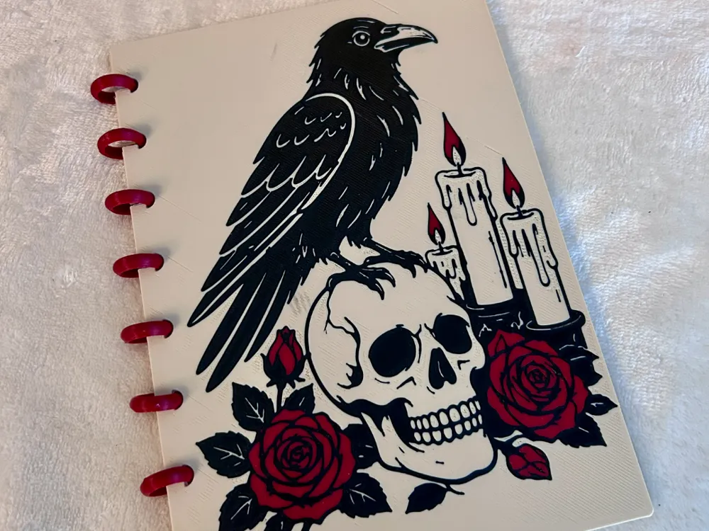 A5 Refillable Discbound Journal, Raven & Skull - Office, in stock in India