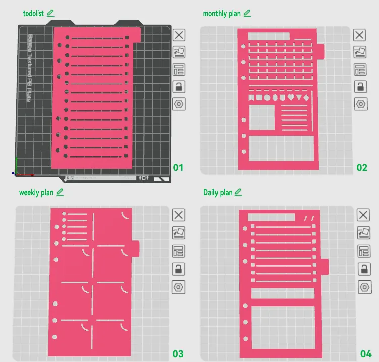A6 Personal Inserts Stencils Todo & Daily Planner, photo 2 of 4 - A6 Personal Inserts Stencils Todo & Daily Planner Desk & Office