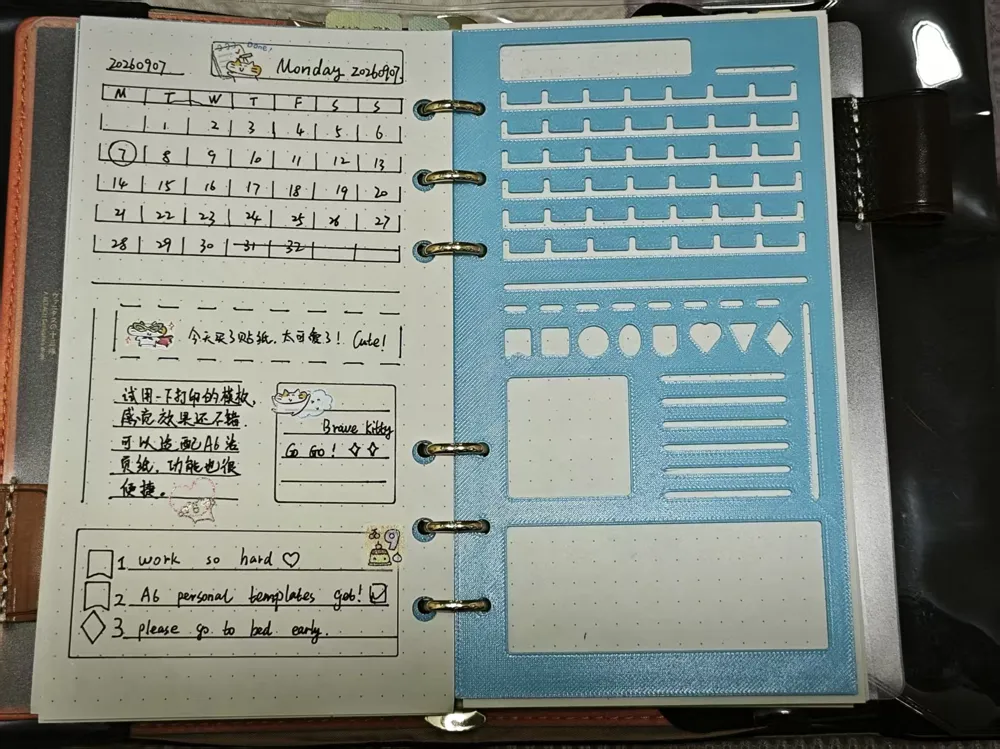 A6 Personal Inserts Stencils Todo & Daily Planner, photo 3 of 4 - A6 Personal Inserts Stencils Todo & Daily Planner Desk & Office