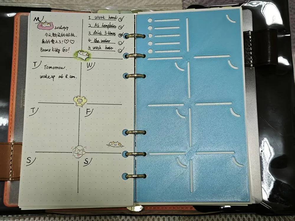 A6 Personal Inserts Stencils Todo & Daily Planner, photo 4 of 4 - A6 Personal Inserts Stencils Todo & Daily Planner Desk & Office