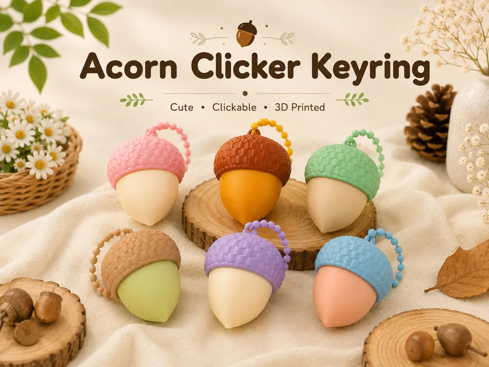 Acorn Clicker Keyring, photo 3 of 4 - Acorn Clicker Keyring Miniatures