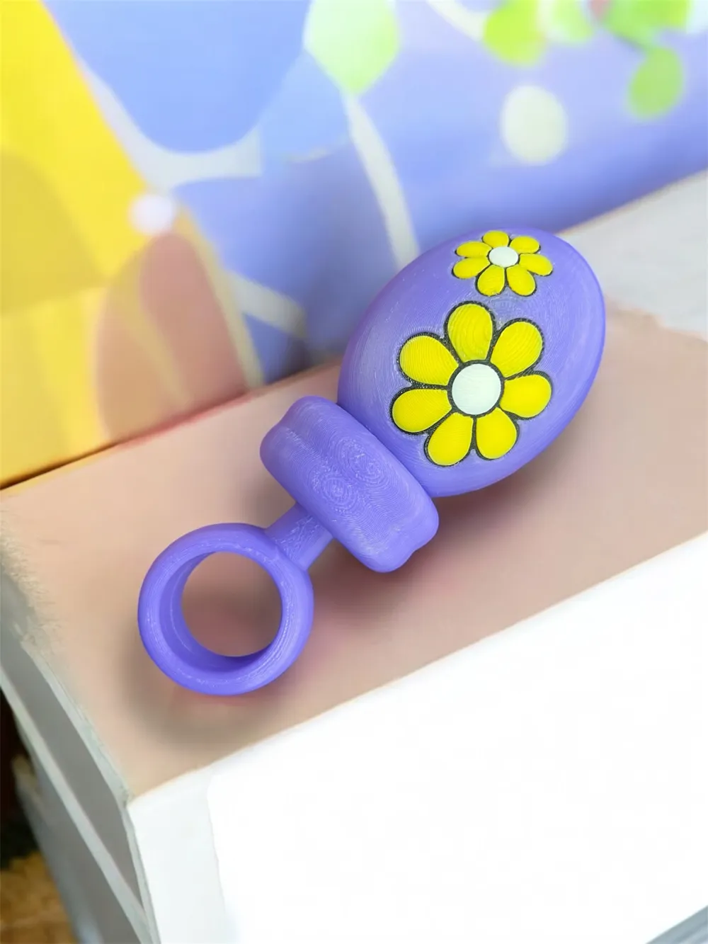Adorable Editable Name Baby Rattle, photo 2 of 4 - Baby & Toddler Toys, daisy