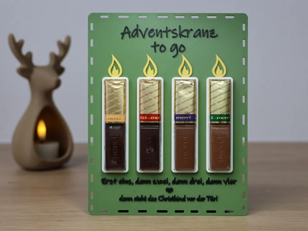 Adventskranz To Go, Schokoladenhalter für Merci