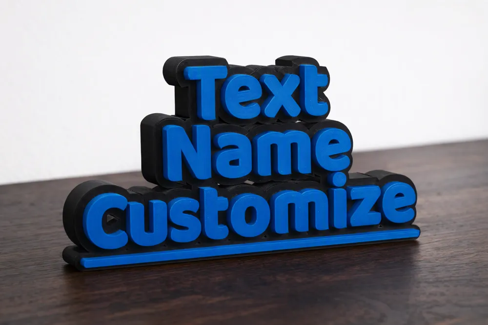 All Linked Three Lines Custom Nameplate Generator, another view - Name Plates, sign