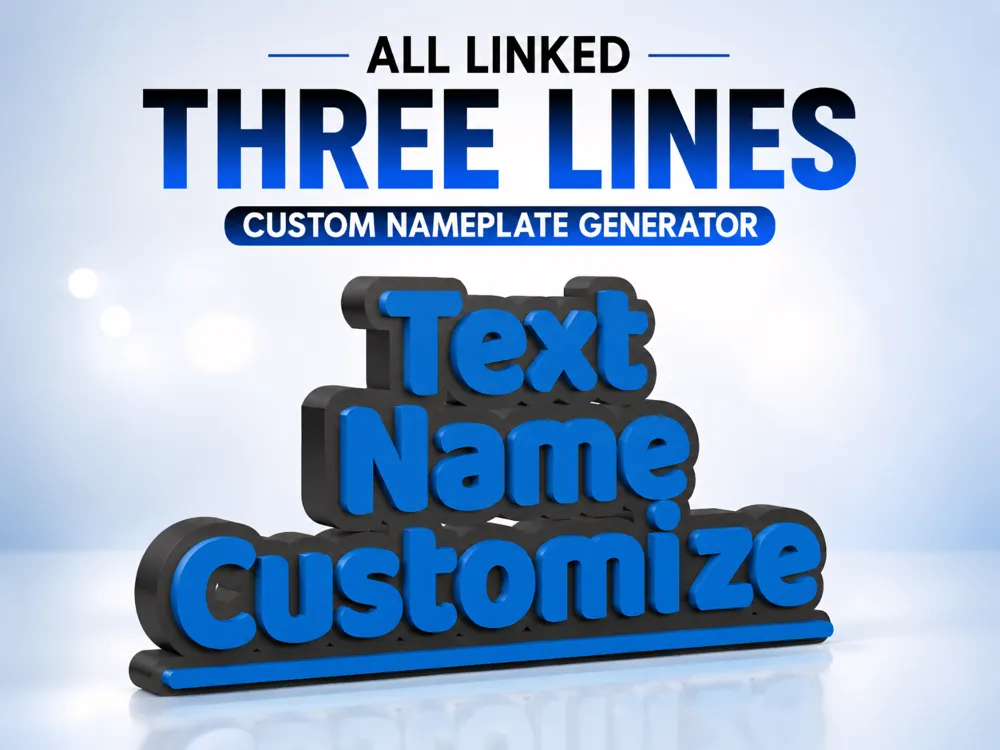 All Linked Three Lines Custom Nameplate Generator