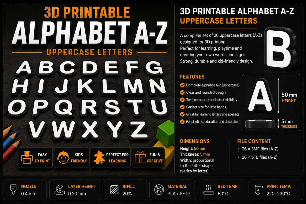 Alphabet A-Z, Uppercase Letters, photo 2 of 4 - Alphabet A-Z, Uppercase Letters Kids & Baby