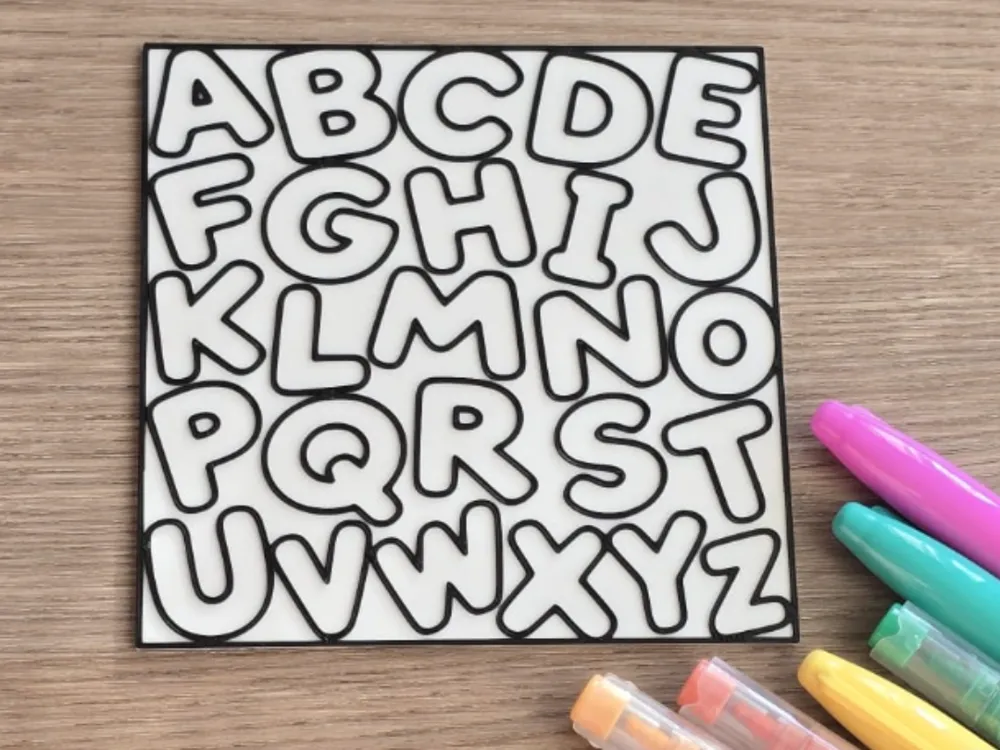 Alphabet ABC Bubble Letters Coloring Panel, photo 2 of 3 - Alphabet ABC Bubble Letters Coloring Panel Education
