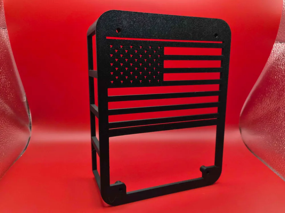 American Flag Jeep Wrangler light grill