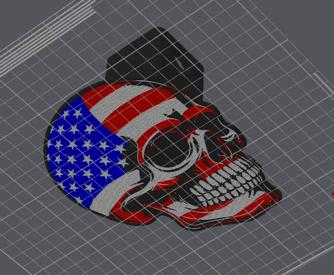 American Flag Skull Hitch Cover - Truck, Jeep, SUV, photo 2 of 4 - Tow Hooks & Hitch Covers, skull 2d art