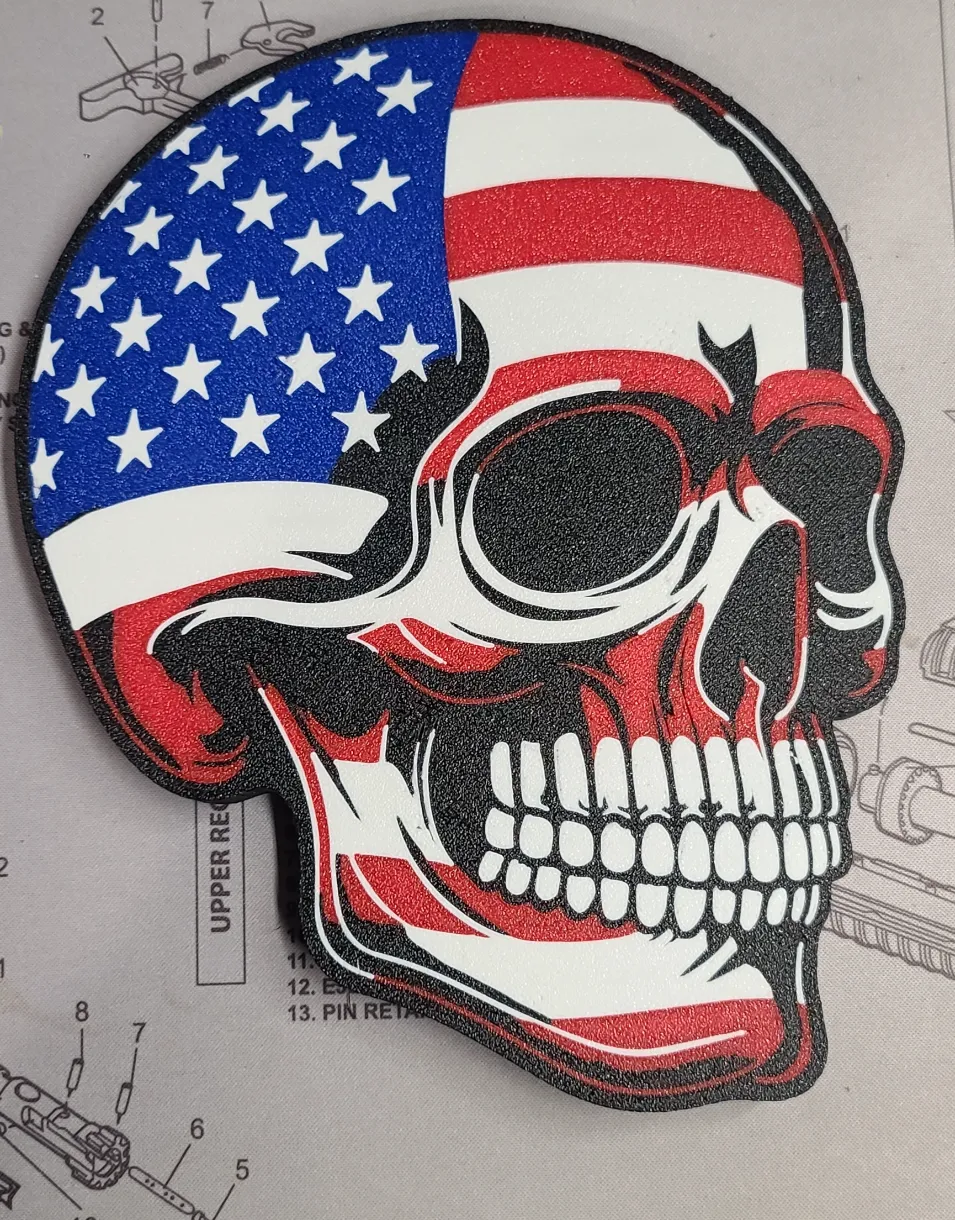 American Flag Skull Hitch Cover - Truck, Jeep, SUV