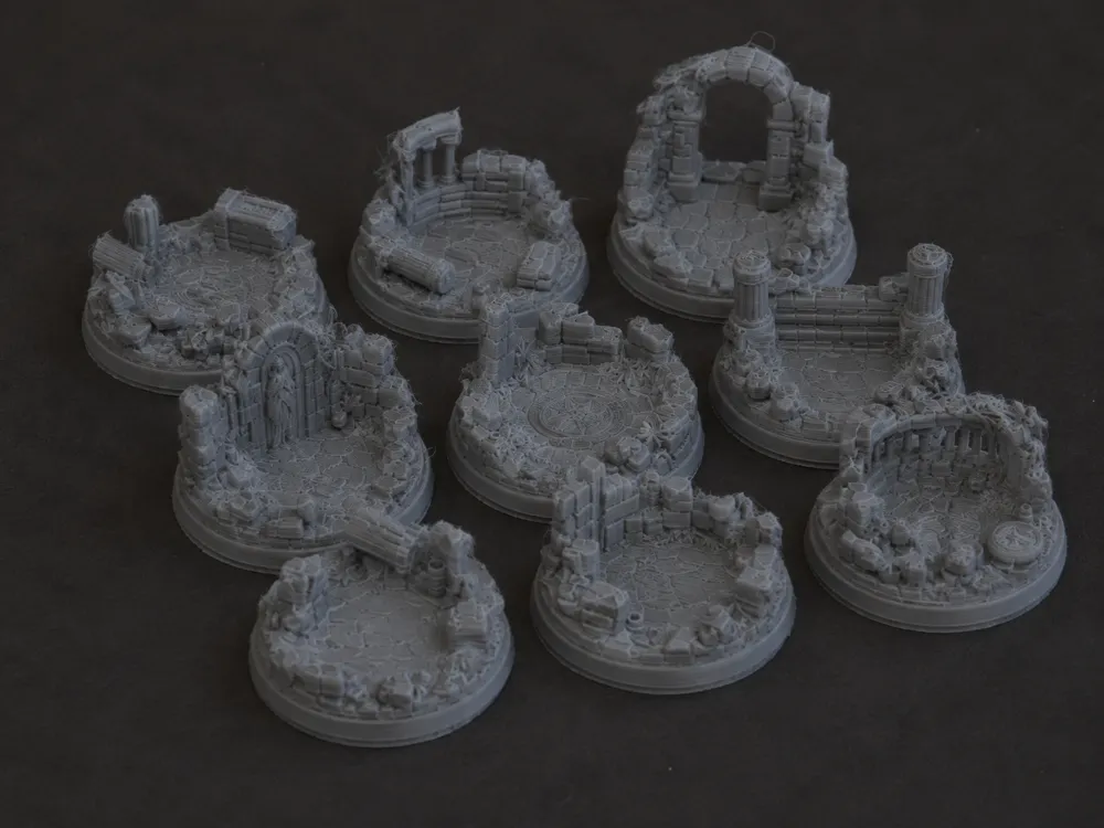 Ancient Ruins Bases Pack 32mm, photo 3 of 4 - Ancient Ruins Bases Pack 32mm Miniatures