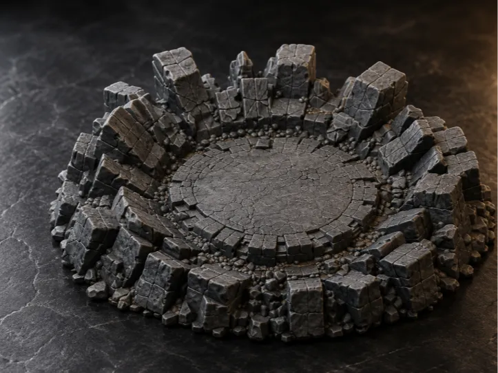 Ancient Stone Ruins Display Base - Figure Display Stands & Bases, in stock in India