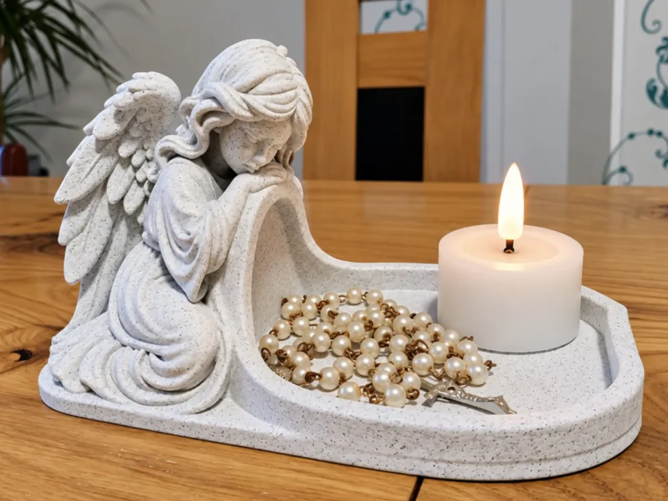 Angel Rosary & Candle Tray - Showpieces & Sculptures, in stock