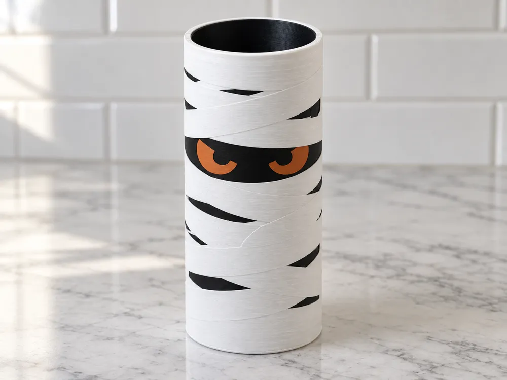 Angry Mummy Halloween Can Holder Koozie, photo 2 of 4 - Angry Mummy Halloween Can Holder Koozie Household
