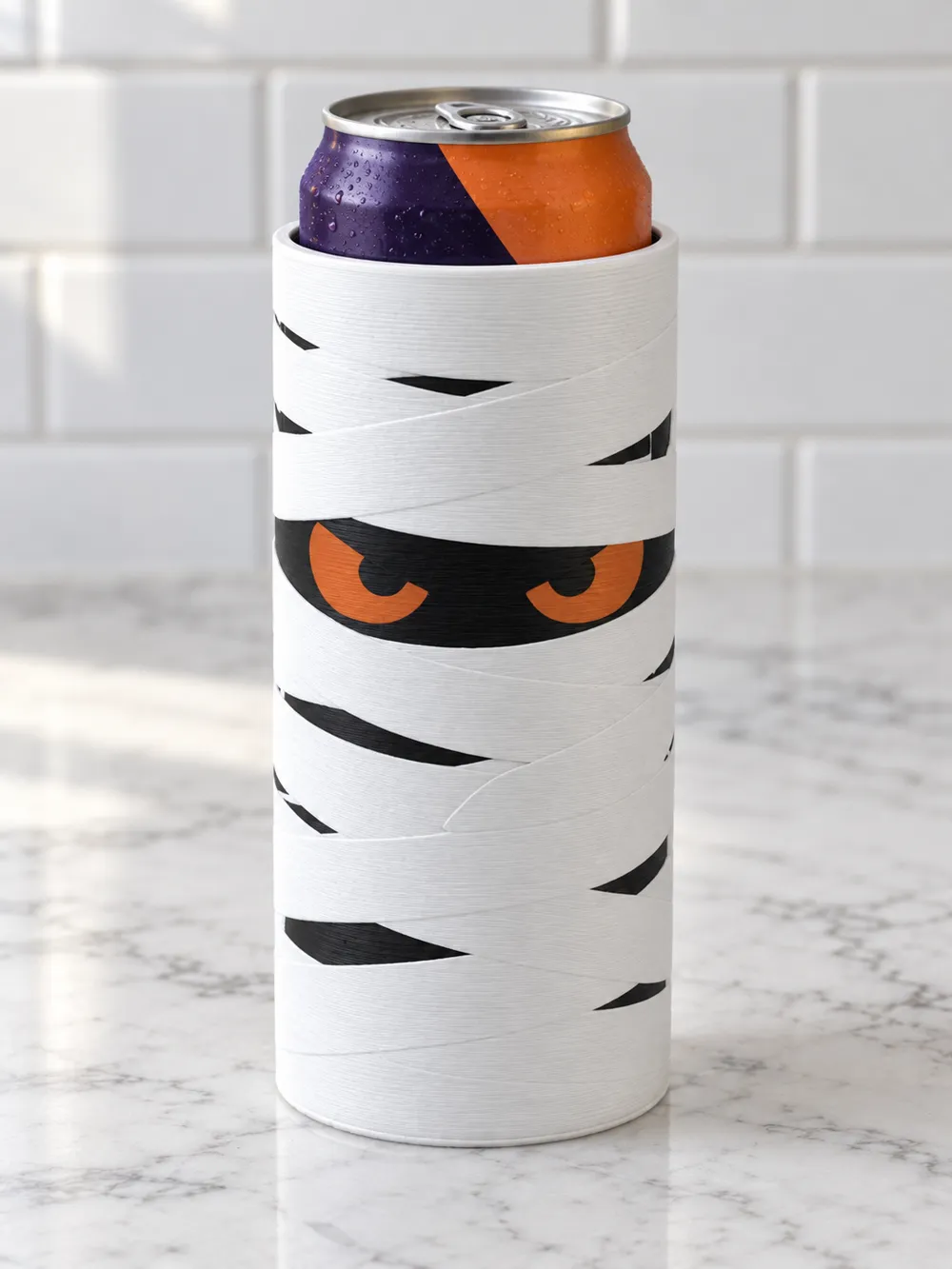 Angry Mummy Halloween Can Holder Koozie, photo 3 of 4 - Angry Mummy Halloween Can Holder Koozie Household