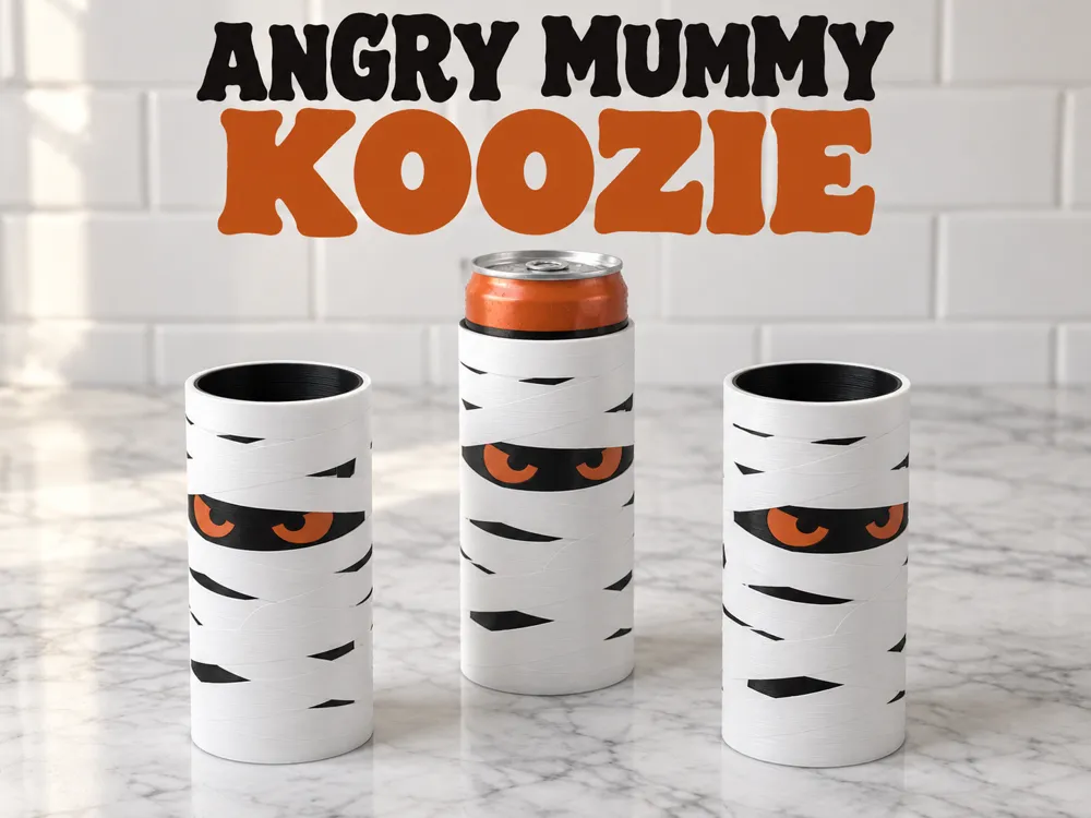 Angry Mummy Halloween Can Holder Koozie - Festivities, in stock in India