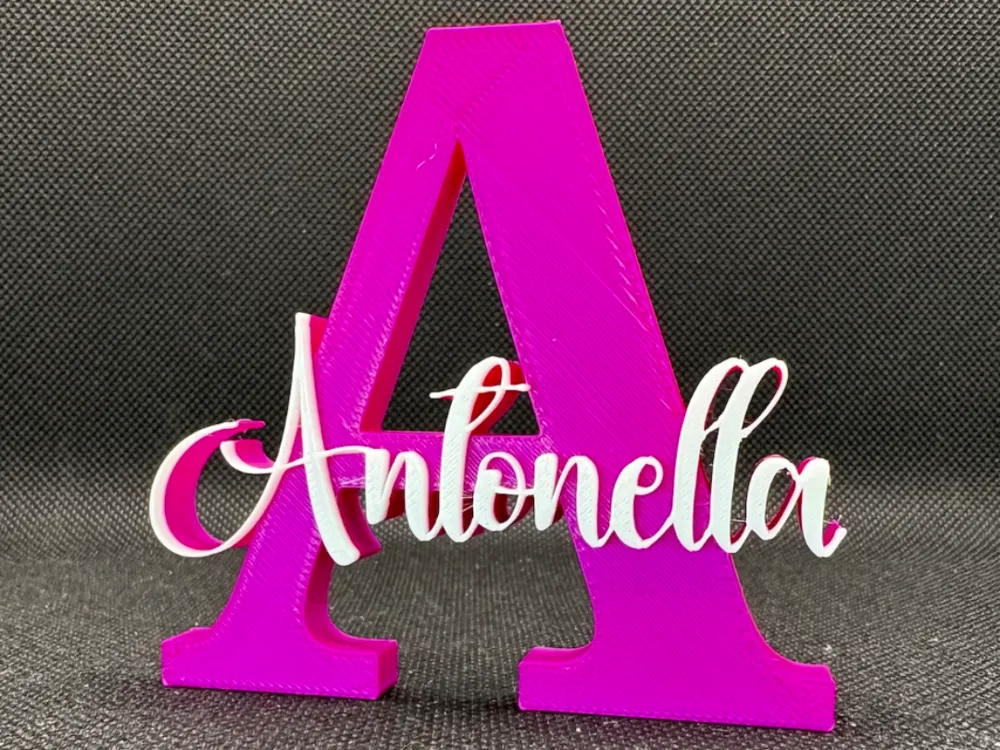ANTONELLA name ornament sign nametag, another view - Custom & Name Signs, namesign