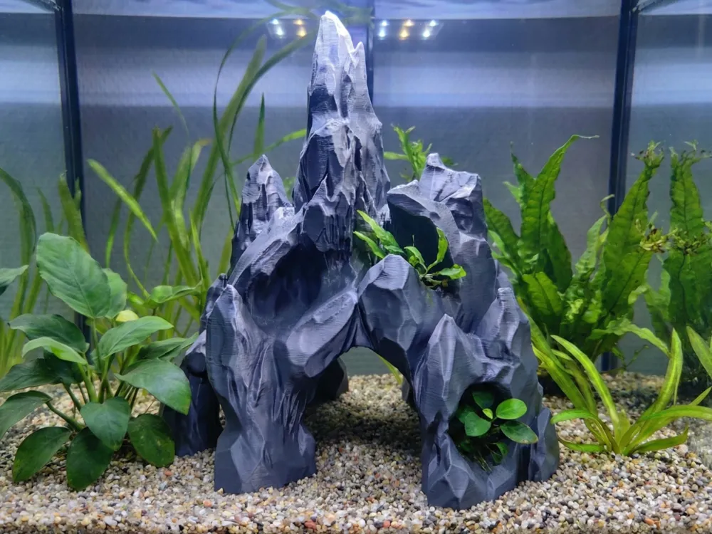 Aquarium Terrarium Tall Mountain Cave Hiding Spot
